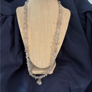 Quartz Gemstone with Charm Necklace